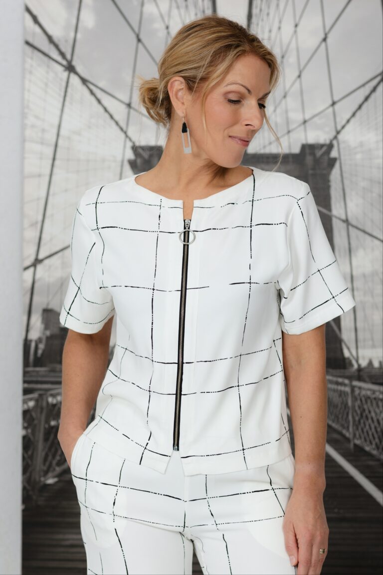 Viskoosinen toppi vetoketjulla Duna Zip