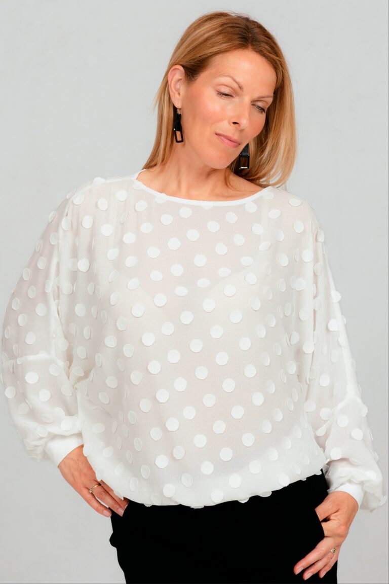 Kuma, teksturoitu kuviollinen pusero, valkoinen