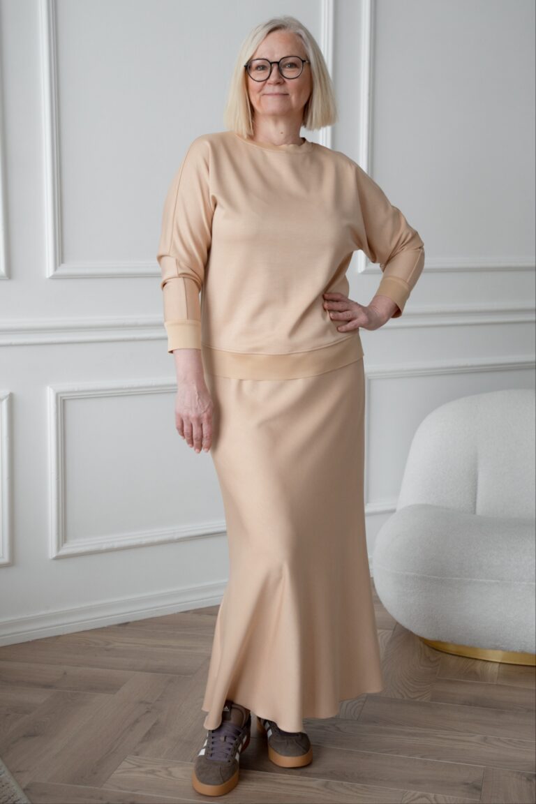 Scuba-viskoosihame Tomi, beez + pusero Fukai